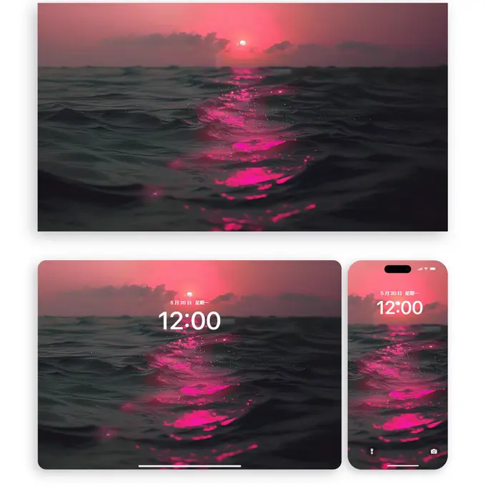 6张黑紫海浪红色海水风景4K高清无损图片