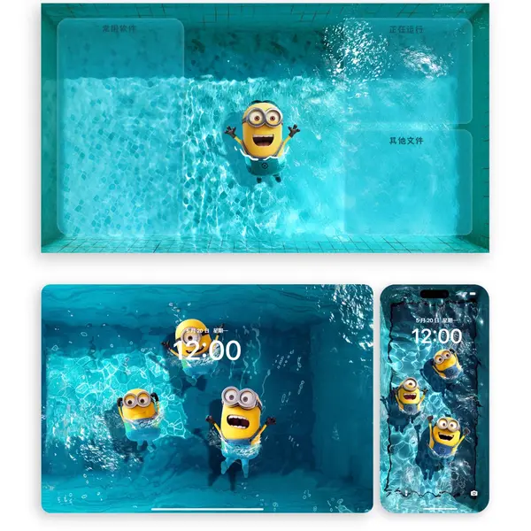 42张小黄人泳池4K高清无损壁纸 第3张