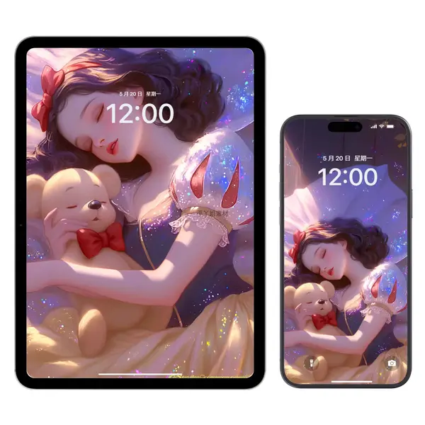 沉睡经典8位公主系列4K超清手机壁纸 第3张