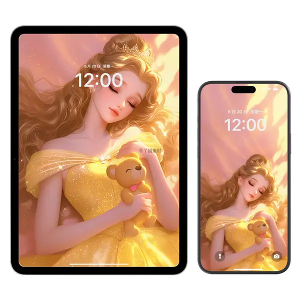 沉睡经典8位公主系列4K超清手机壁纸 第2张