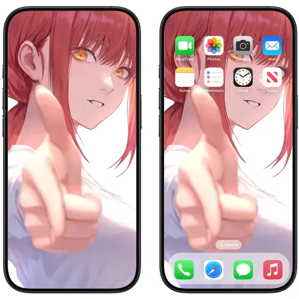 二次元电锯人玛奇玛小姐苹果动态锁屏壁纸