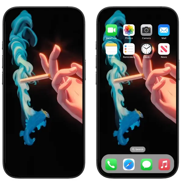 弹烟灰效果手机动态锁屏壁纸  apple实况照片