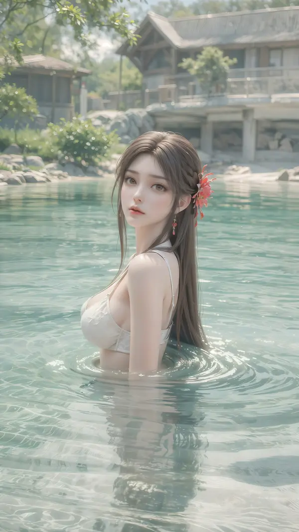 10张完美世界火灵儿戏水美图8K壁纸
