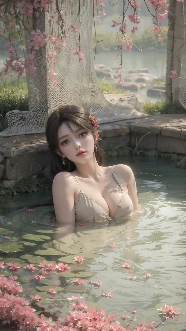 10张完美世界火灵儿戏水美图8K壁纸 第5张