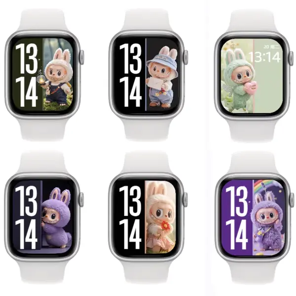 15张labubu表盘静态壁纸 zimomo拉布布 iwatch手表表盘屏幕壁纸图