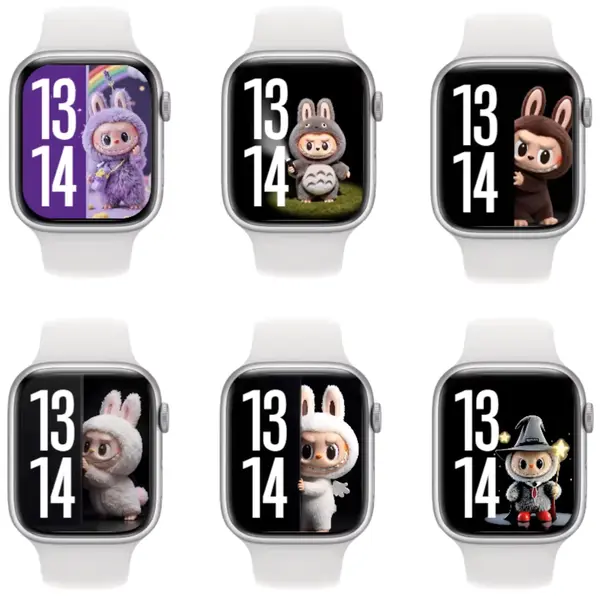 15张labubu表盘静态壁纸 zimomo拉布布 iwatch手表表盘屏幕壁纸图 第2张
