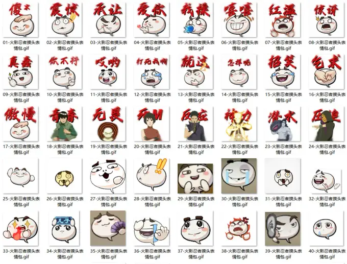 88张火影忍者摸头动态GIF表情包合集