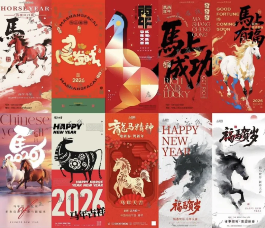 80款2026马年新年海报PSD素材免费下载