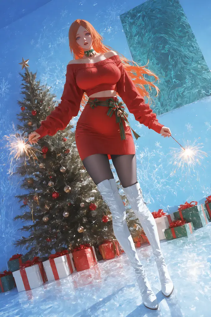 22张超高清井上织姬圣诞装美图壁纸