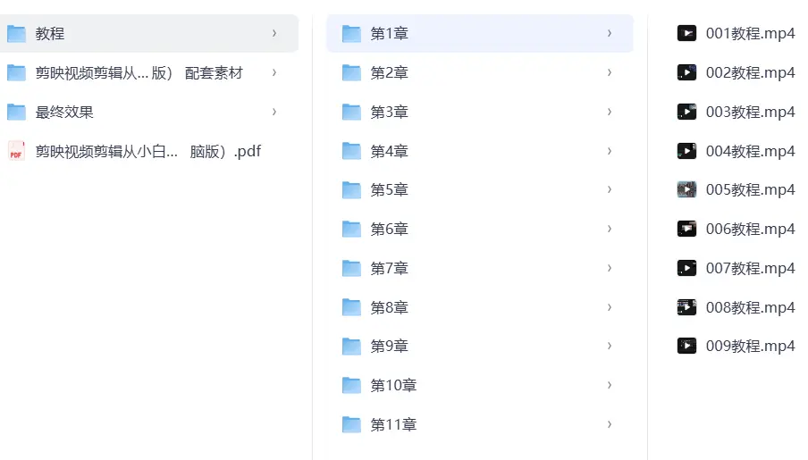 剪映电脑版从小白到大师剪辑教程+PDF+素材