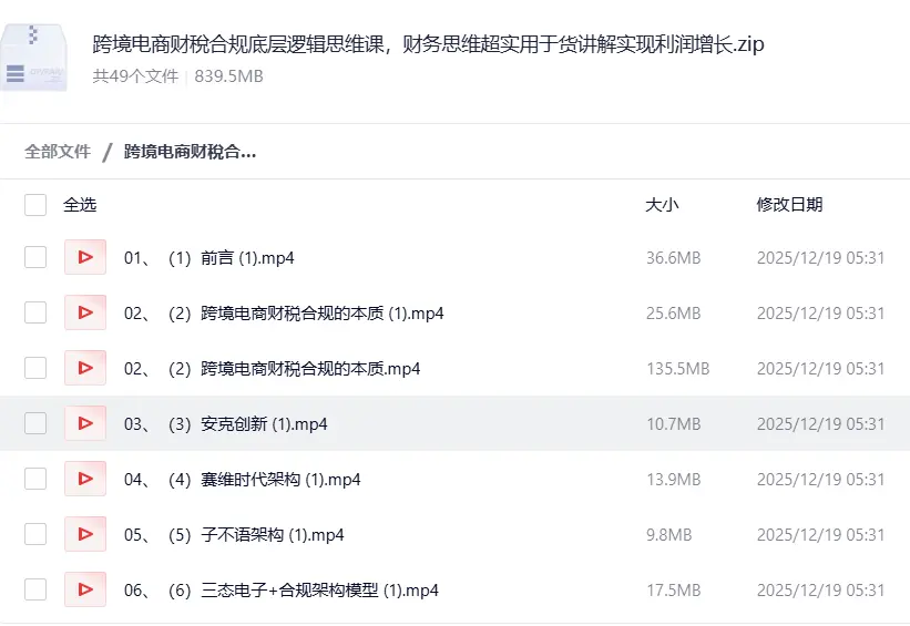 跨境电商财稅合规底层逻辑思维课