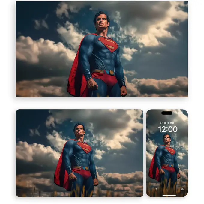 2套超人9K超清平板+手机+电脑折叠屏壁纸