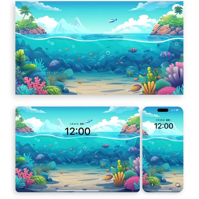 海洋世界40张（平板手机电脑折叠屏壁纸）9K超清图片