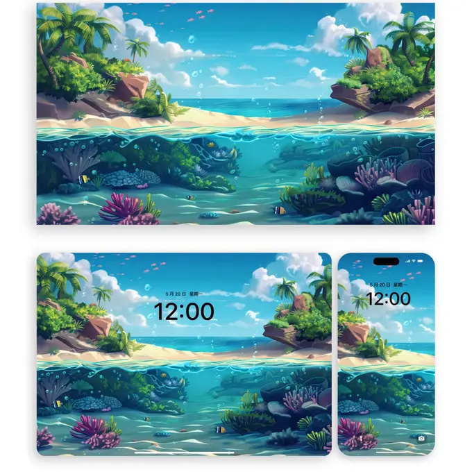 海洋世界40张（平板手机电脑折叠屏壁纸）9K超清图片 第2张
