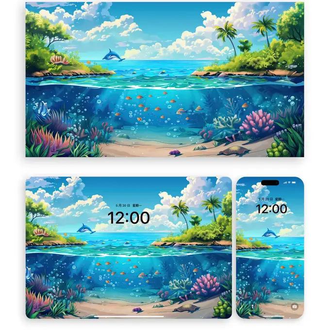 海洋世界40张（平板手机电脑折叠屏壁纸）9K超清图片 第5张