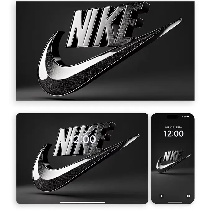 24张潮牌NIKE黑白系列（平板手机电脑折叠屏壁纸）4K超清无损图 第5张
