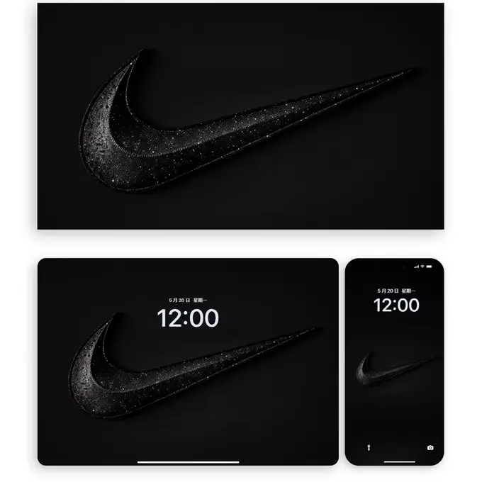 24张潮牌NIKE黑白系列（平板手机电脑折叠屏壁纸）4K超清无损图