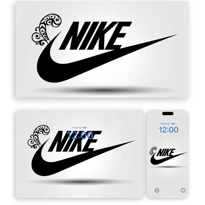 24张潮牌NIKE黑白系列（平板手机电脑折叠屏壁纸）4K超清无损图 第3张