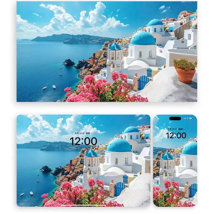 10张9K无损圣托里尼（平板手机电脑折叠屏壁纸） 第2张