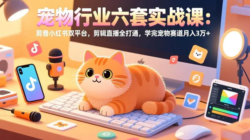 宠物行业六套实战课:抖音小红书双平台,剪辑直播全打通,学完宠物赛道月入3万+ 第1张 宠物行业六套实战课:抖音小红书双平台,剪辑直播全打通,学完宠物赛道月入3万+ 第1张