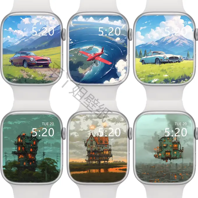 56张宫崎骏治愈系风景苹果AppleWatch手表盘壁纸 第5张