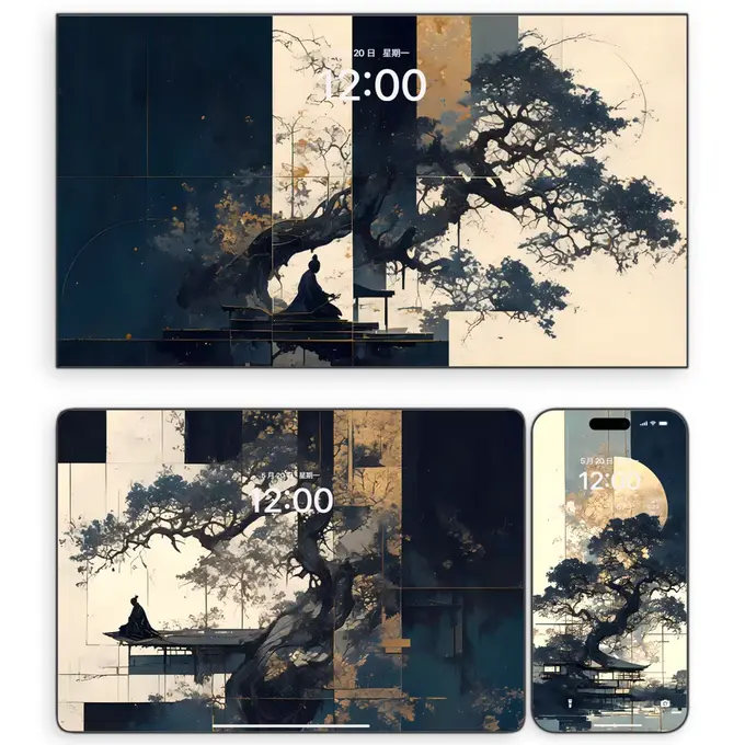 48张浓墨版绘4K高级氛围感 手机电脑ipad平板壁纸 第2张