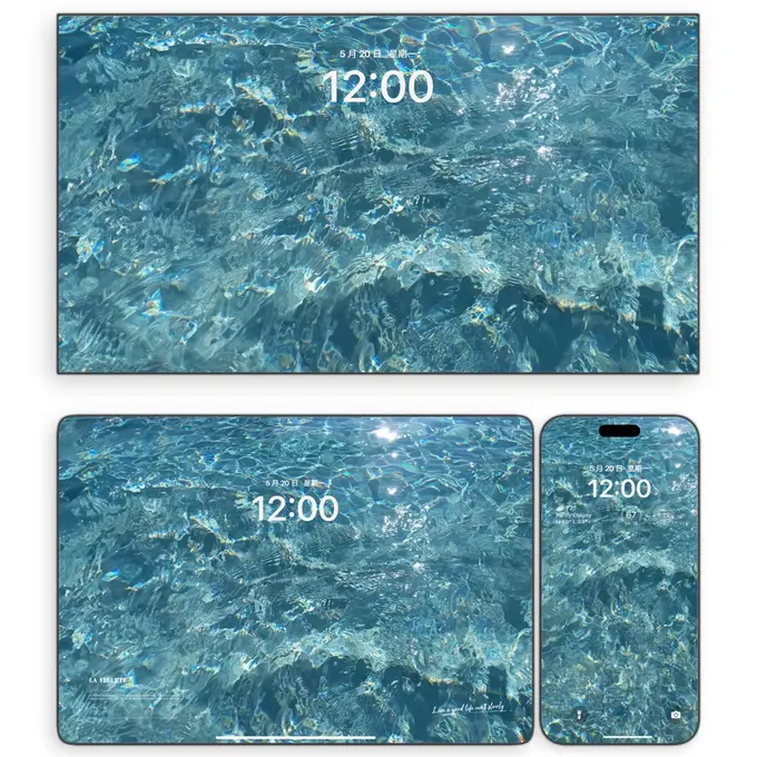 165张波光织锦 蓝水晶水域的光影(手机电脑ipad平板4K壁纸) 第2张