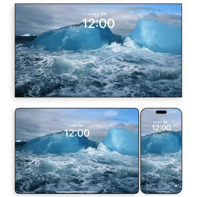 冰晶浪花 蓝色系护眼壁纸(电脑手机ipad平板壁纸)4K超清无损图片