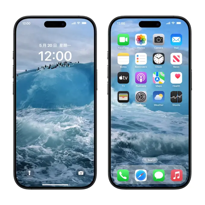 冰晶浪花 蓝色系护眼壁纸(电脑手机ipad平板壁纸)4K超清无损图片 第2张