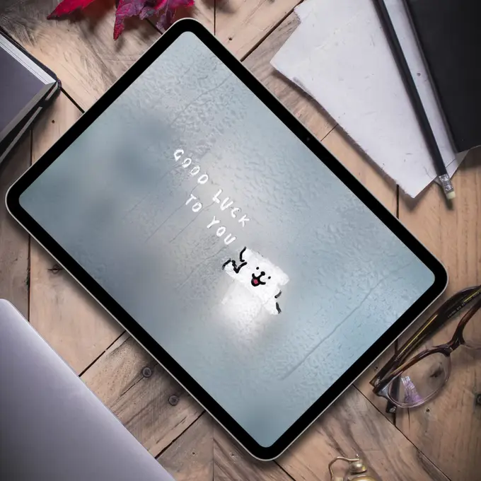 玻璃水雾线条小狗 卡通动漫壁纸(电脑平板iPad手机) 4K超高清图片 第4张