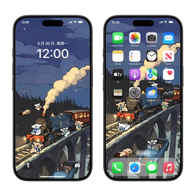 线条小狗的魔法之旅 卡通动漫壁纸(电脑平板iPad手机)4K超清图片 第5张