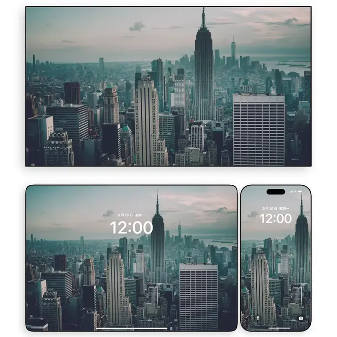 纽约曼哈顿天际线 摩天大楼4K高清壁纸(电脑手机平板ipad壁纸)