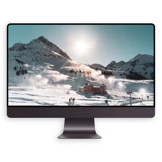 雪峰暖阳 山居晴歌4K高清风景壁纸(电脑手机平板ipad) 第2张