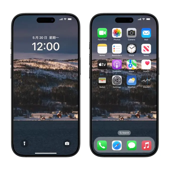 雪岭沉金 湖岸人家4K高清风景壁纸(电脑手机平板ipad) 第2张