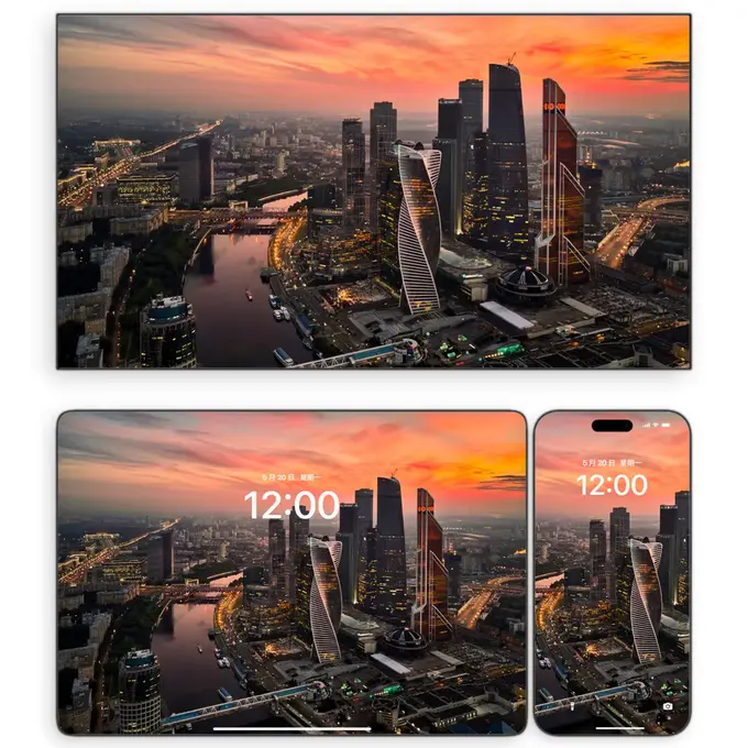 莫斯科河畔夕照楼影4K高清壁纸(电脑手机平板ipad)