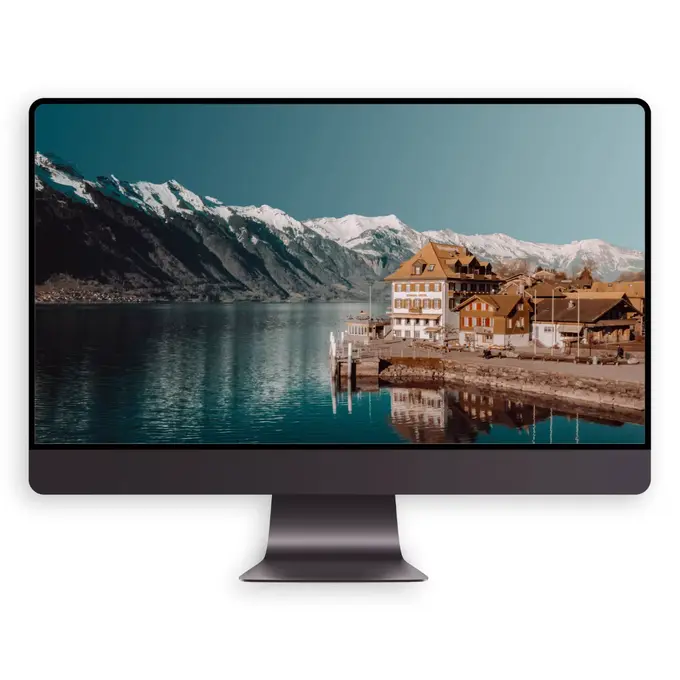 雪山映湖 居所含翠4K高清壁纸(电脑手机平板ipad) 第4张