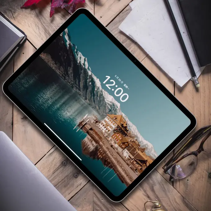 雪山映湖 居所含翠4K高清壁纸(电脑手机平板ipad) 第5张