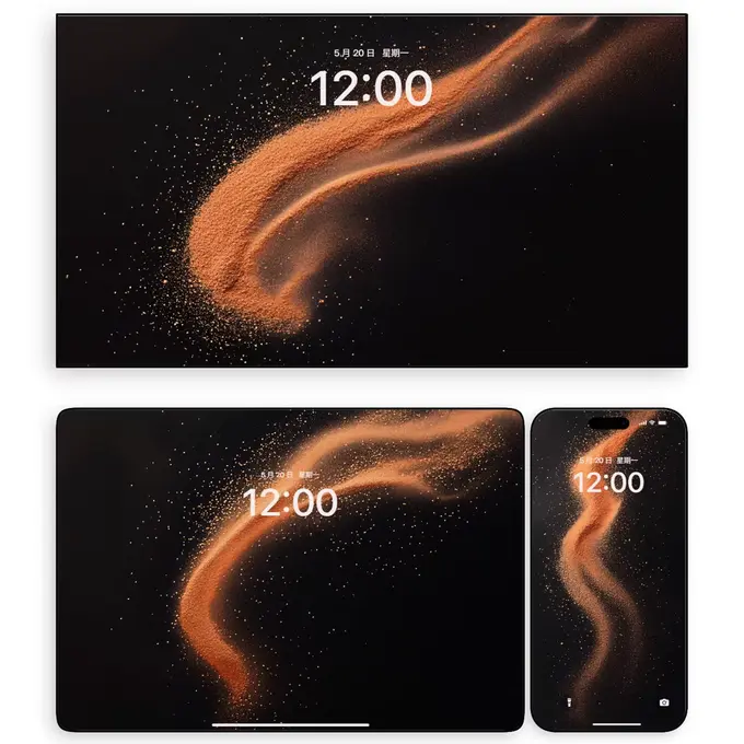 浪穹夕照 银沙溯光风景插画壁纸(手机电脑平板ipad）4K高清 第5张