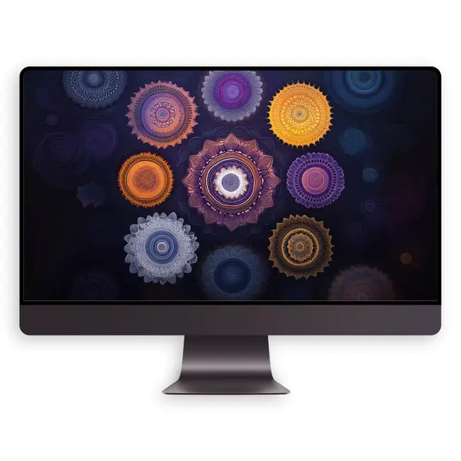 蓝环叠影几何图形壁纸(手机电脑平板)4K高清图片 第5张