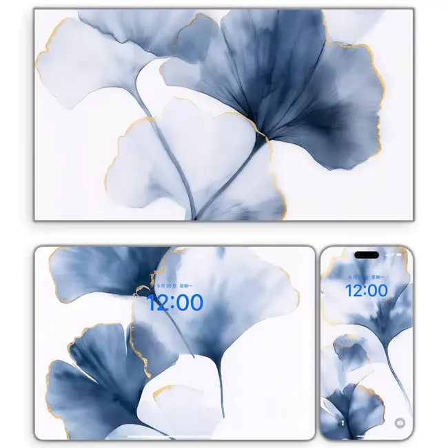 银杏叶艺术画4K高清(手机电脑平板ipad壁纸)