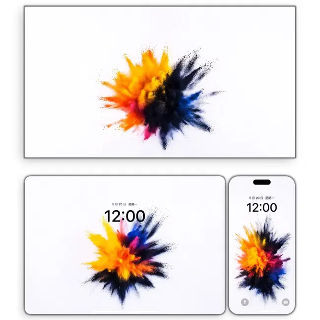 多彩粉雾烟花 泼墨粒子美学4K壁纸(手机电脑平板ipad) 第2张