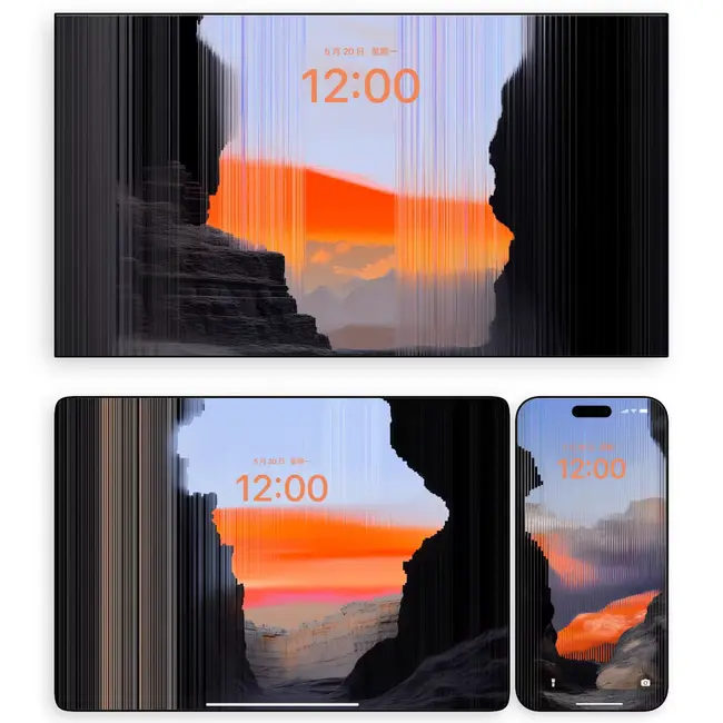 屏幕故障 裂谷视界风景(电脑平板ipad手机4K壁纸)