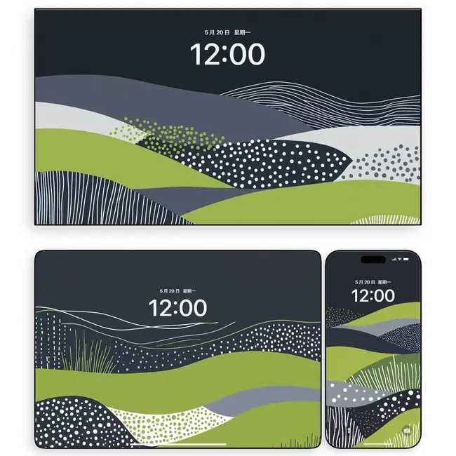 绿波织境水墨画 电脑平板iPad手机4K超清壁纸