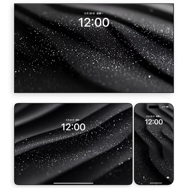 黑白褶峰 星际涟漪 电脑平板iPad手机4K超清壁纸 第3张