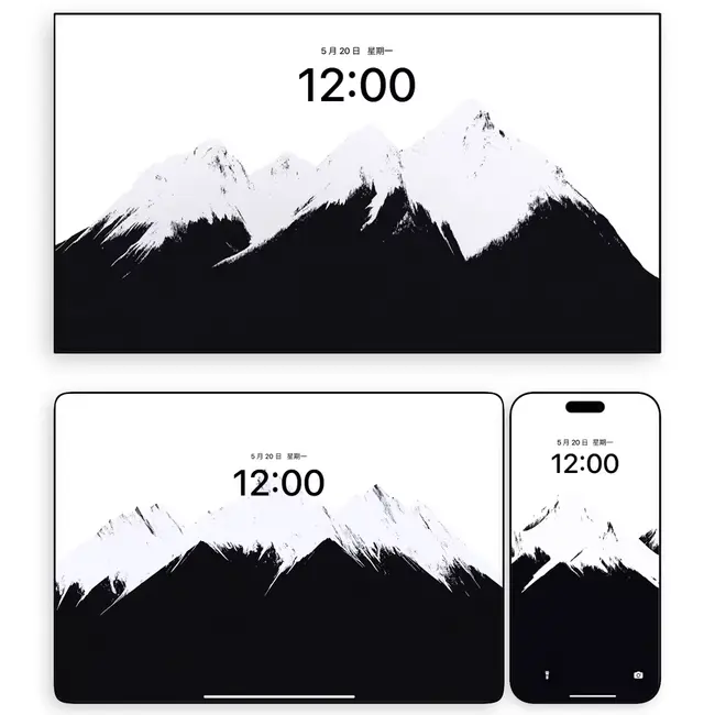 黑白褶峰 星际涟漪 电脑平板iPad手机4K超清壁纸 第2张