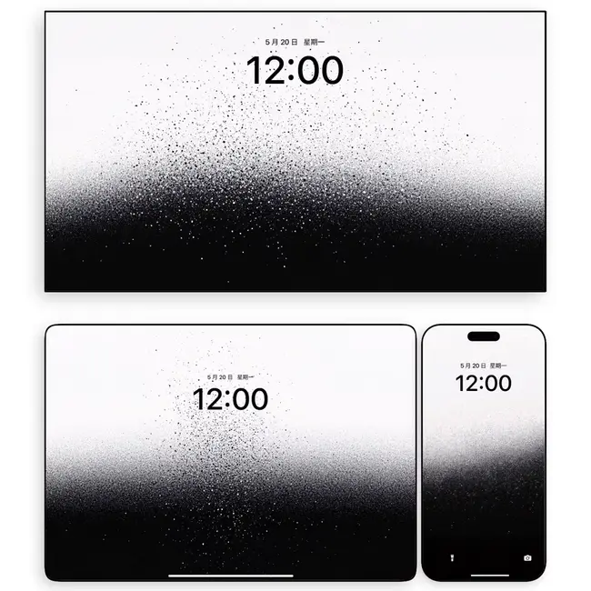 黑白褶峰 星际涟漪 电脑平板iPad手机4K超清壁纸 第4张