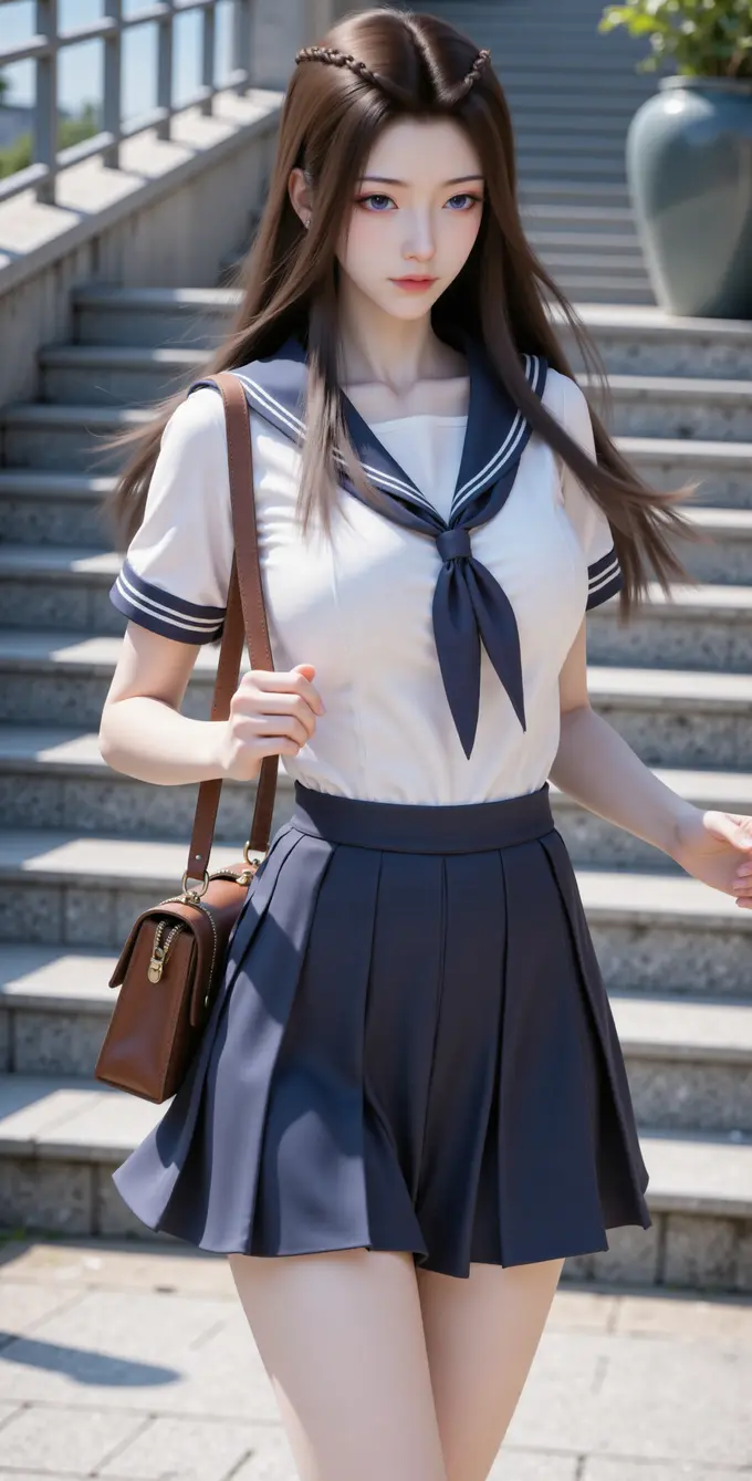 凡人修仙传 元瑶JK写真10K高清壁纸 第4张