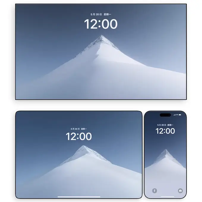 极简雪山大气风光4K超清电脑平板iPad手机壁纸