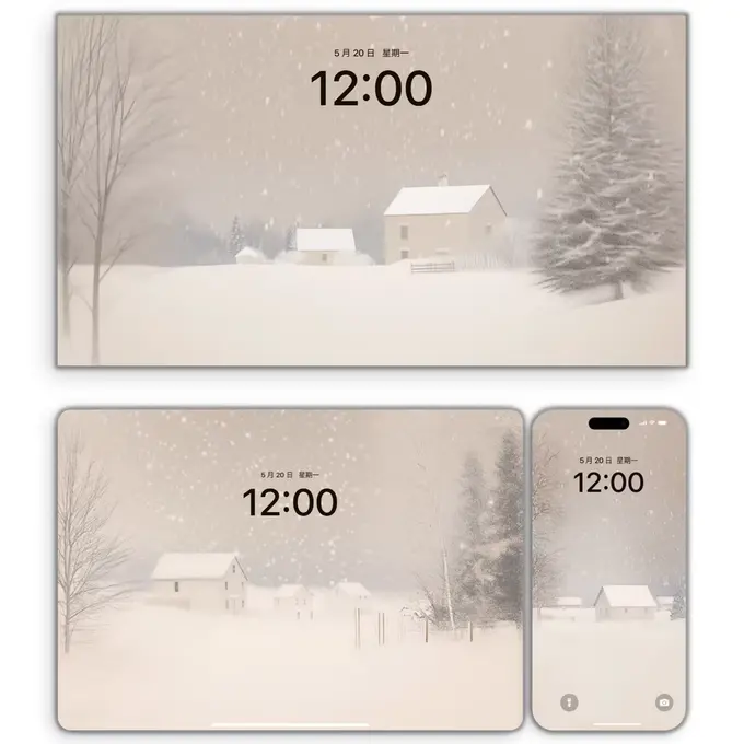 抽象山林橙阳景4K超清电脑平板iPad手机壁纸 第2张