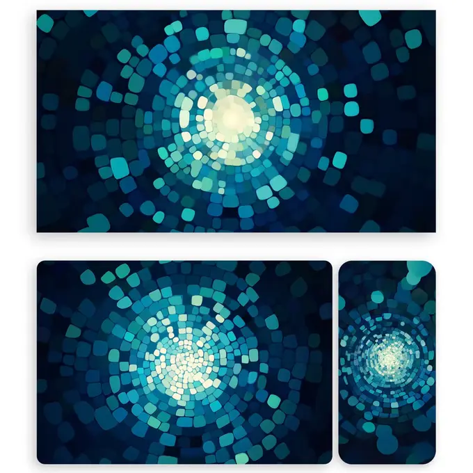 星芒几何蓝金渐变图4K超清电脑平板iPad手机壁纸 第5张